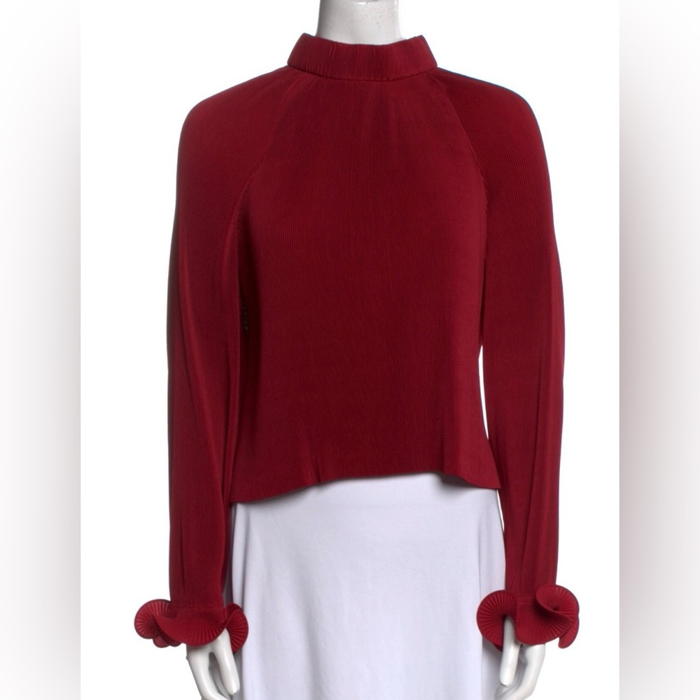 Tibi Plisse burgundy Top Size Large